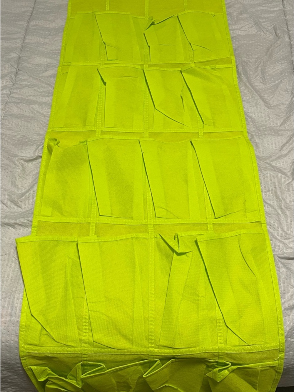 Door Hung Organizer 20 Slots for Accessories & Shoes Bright Lime Green